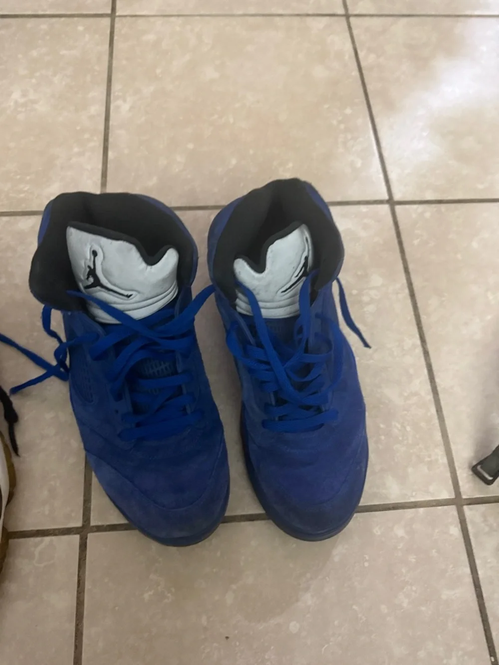 Jordan Men's Royal Blue Basketball Sneakers with White Tongue